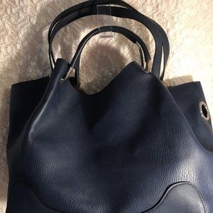 Navy Leather Handbag